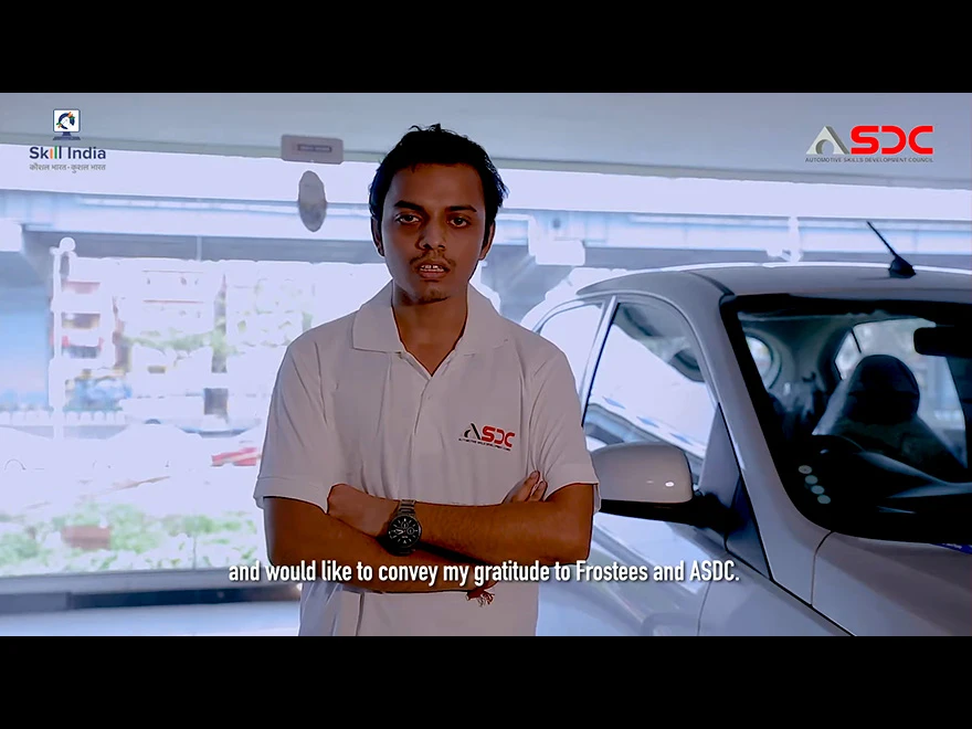Abhishek Mukherjee- Executive- Maruti Suzuki Arena thanking ASDC and FROSTEES INDIA