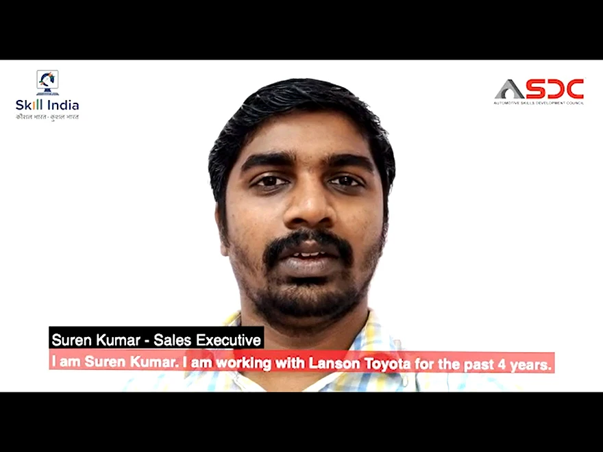 Suren Kumar, Sales Executive- Lanson Toyota, shares his learnings from the SED online course by ASDC