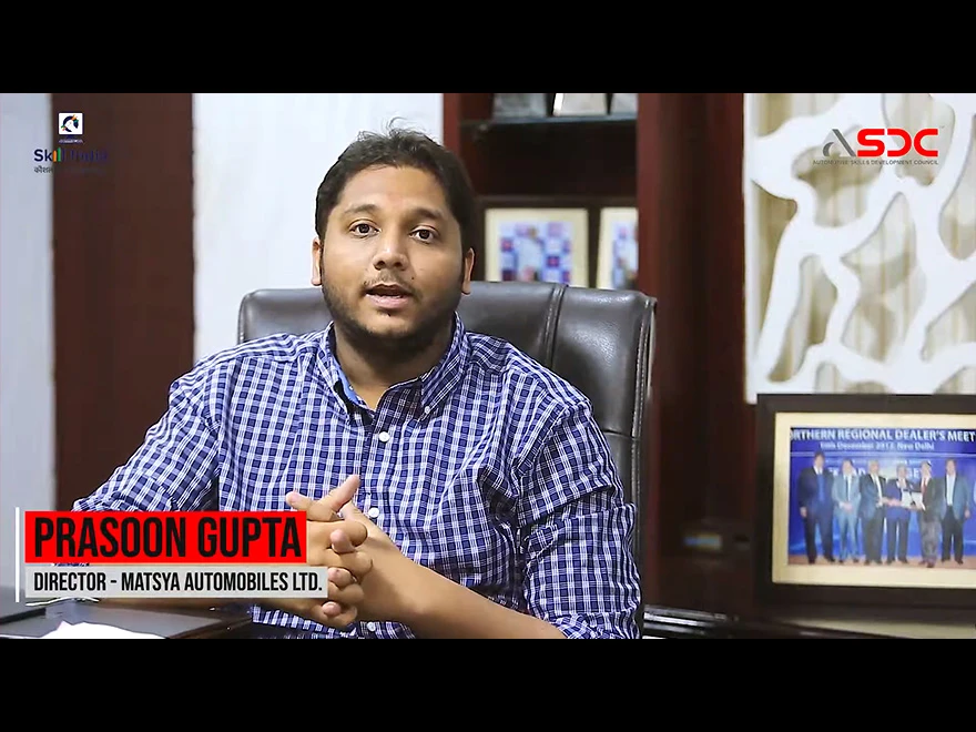 Mr. Prasoon Gupta, Director - Matsya Automobiles talking about Aadharshila and ASDC Certification