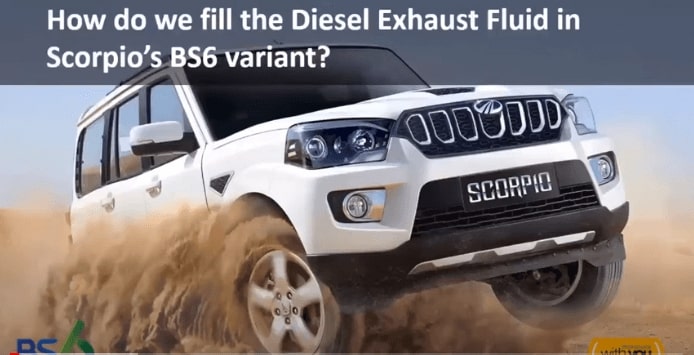 Diesel Exhaust Fluid (DEF) Filling in Scorpio BS6 variant